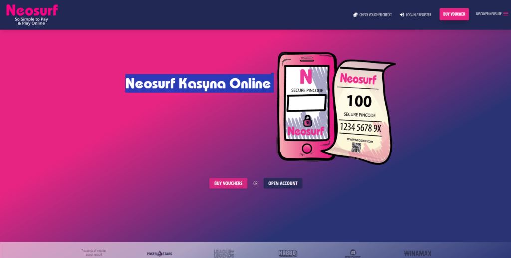 Kupony Neosurf działają jak gotówkowa metoda wpłaty, przy której żadne dane bankowe nie są przekazywane kasynu online.