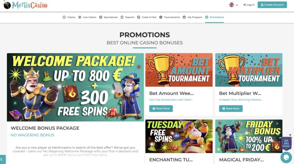 Merlin Casino Bonus